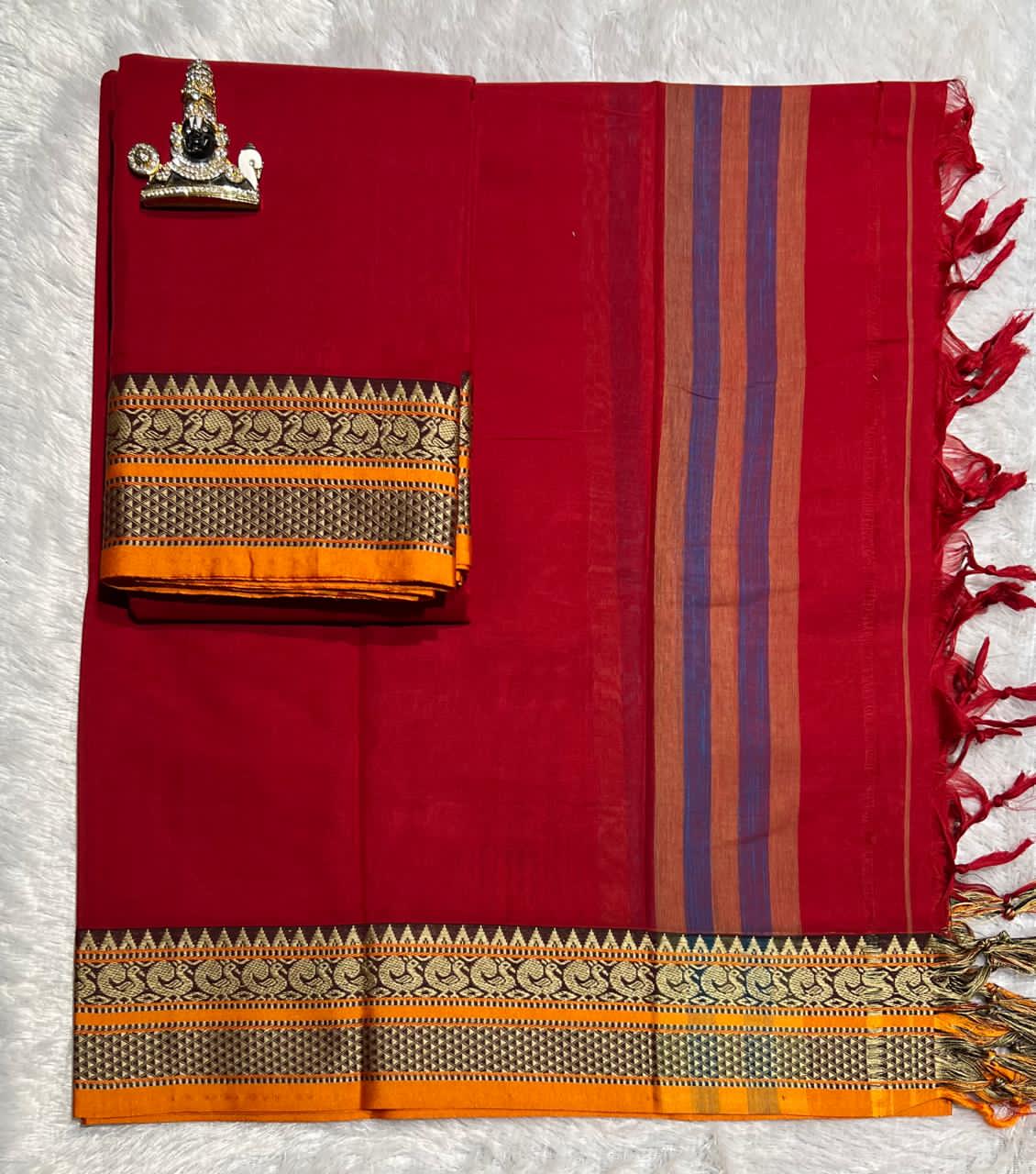 Narayanpeta Big Peacock boarder Dress material