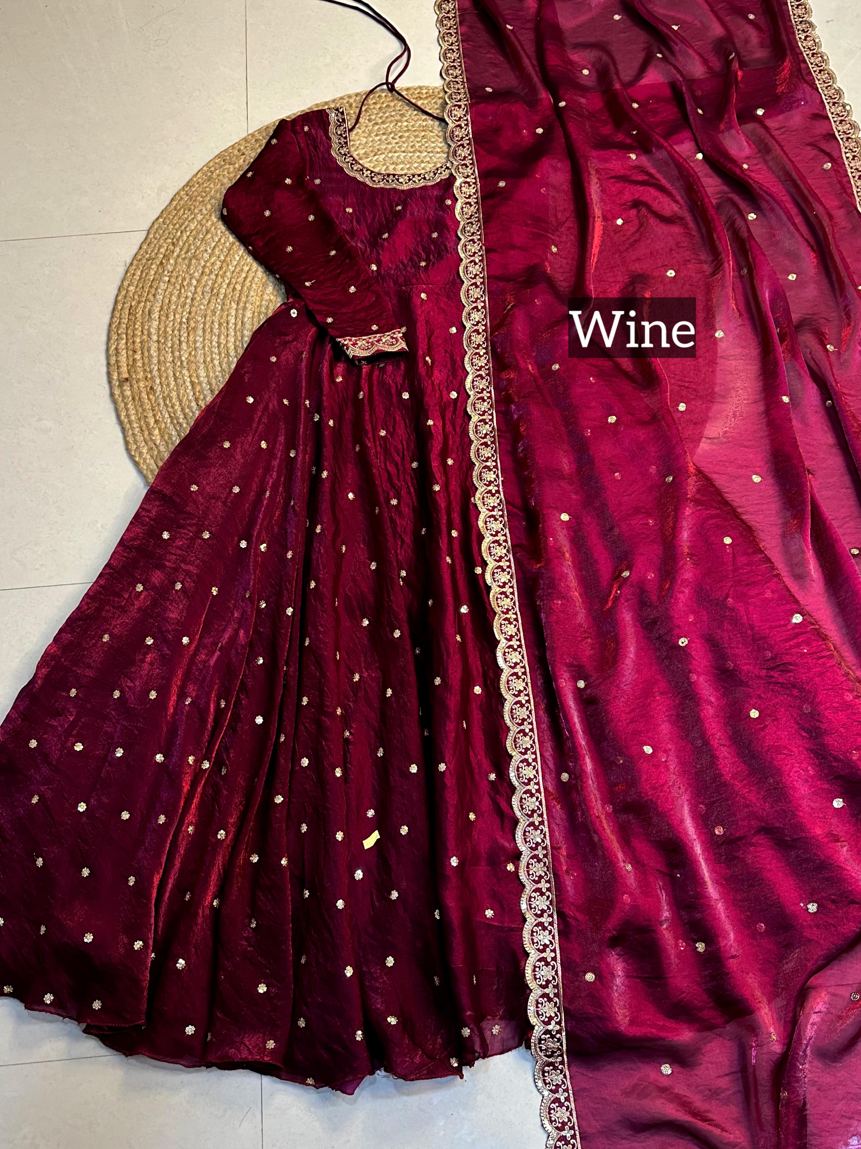 Space silk 2pc fully stitched anarkali set