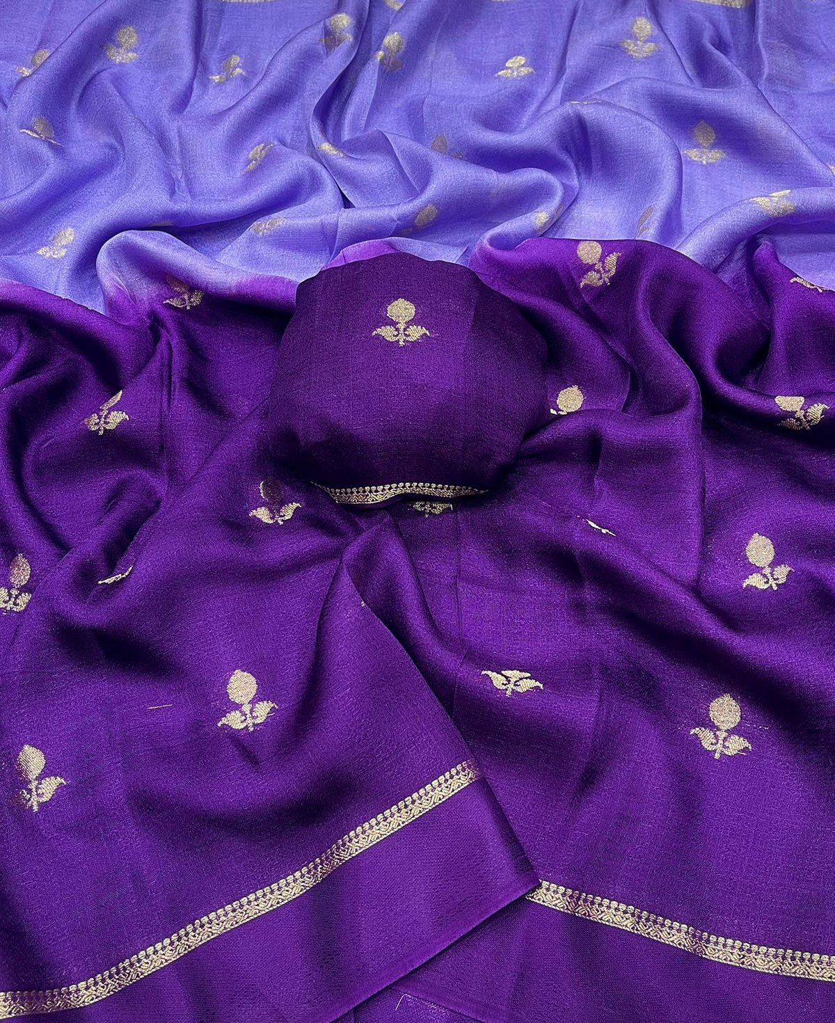 Jute viscose dual shade saree