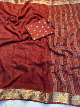 Viscose georgette checks sequins pattern sarees
