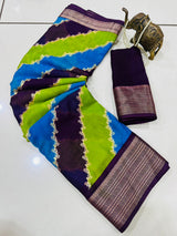 Marshmallow Matte Georgette Rangkat Saree