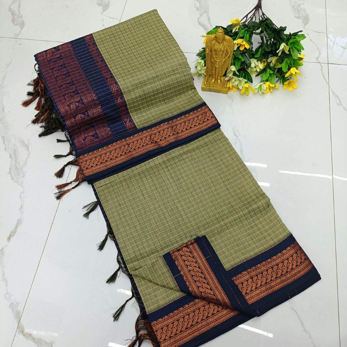 Kalyani pattu cotton checks saree