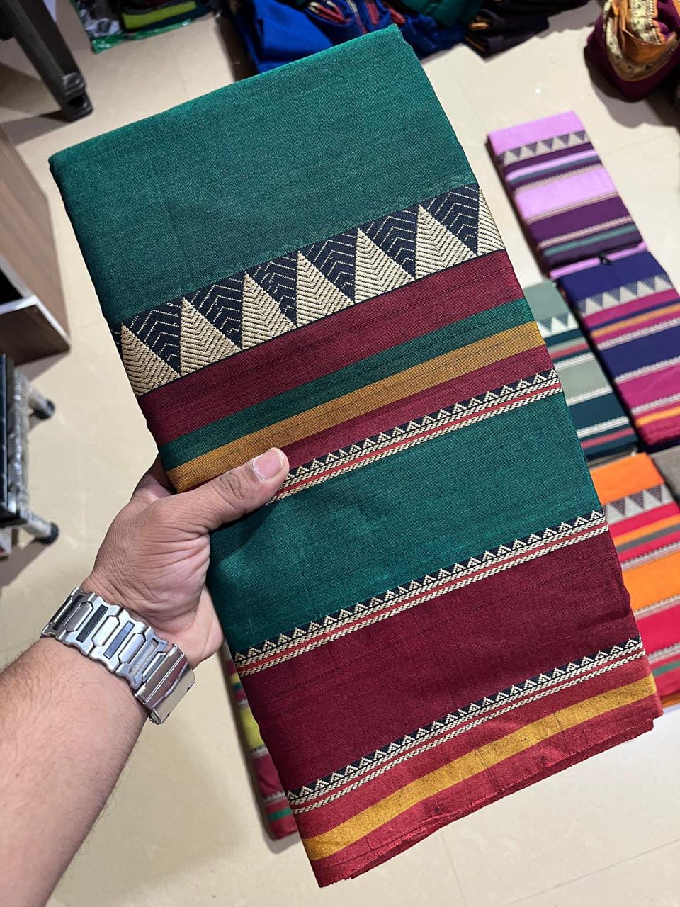 Narayanpeta kanchi style temple boarder saree