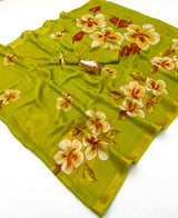 Soft marshmallow georgette floral saree