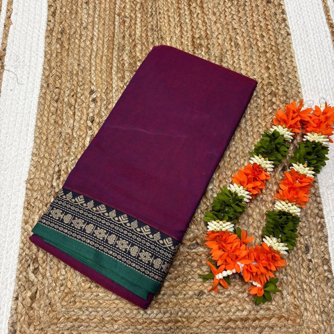 Narayanpeta Pure Cotton rudraksha boarder saree