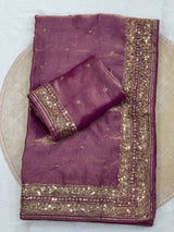 Space silk sequence party wear saree
