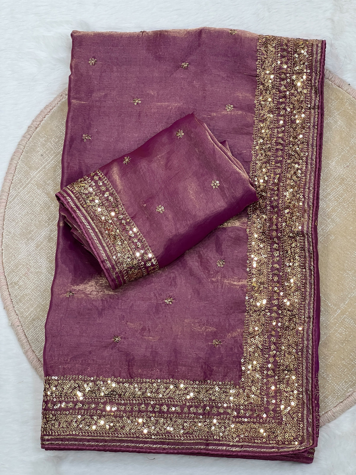 Space silk sequence party wear saree