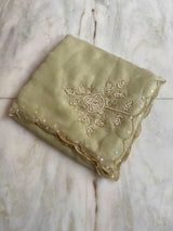 Pure chiffon and organza handwork saree