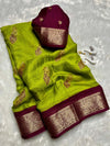 Beautiful marshmellow moss georgette saree