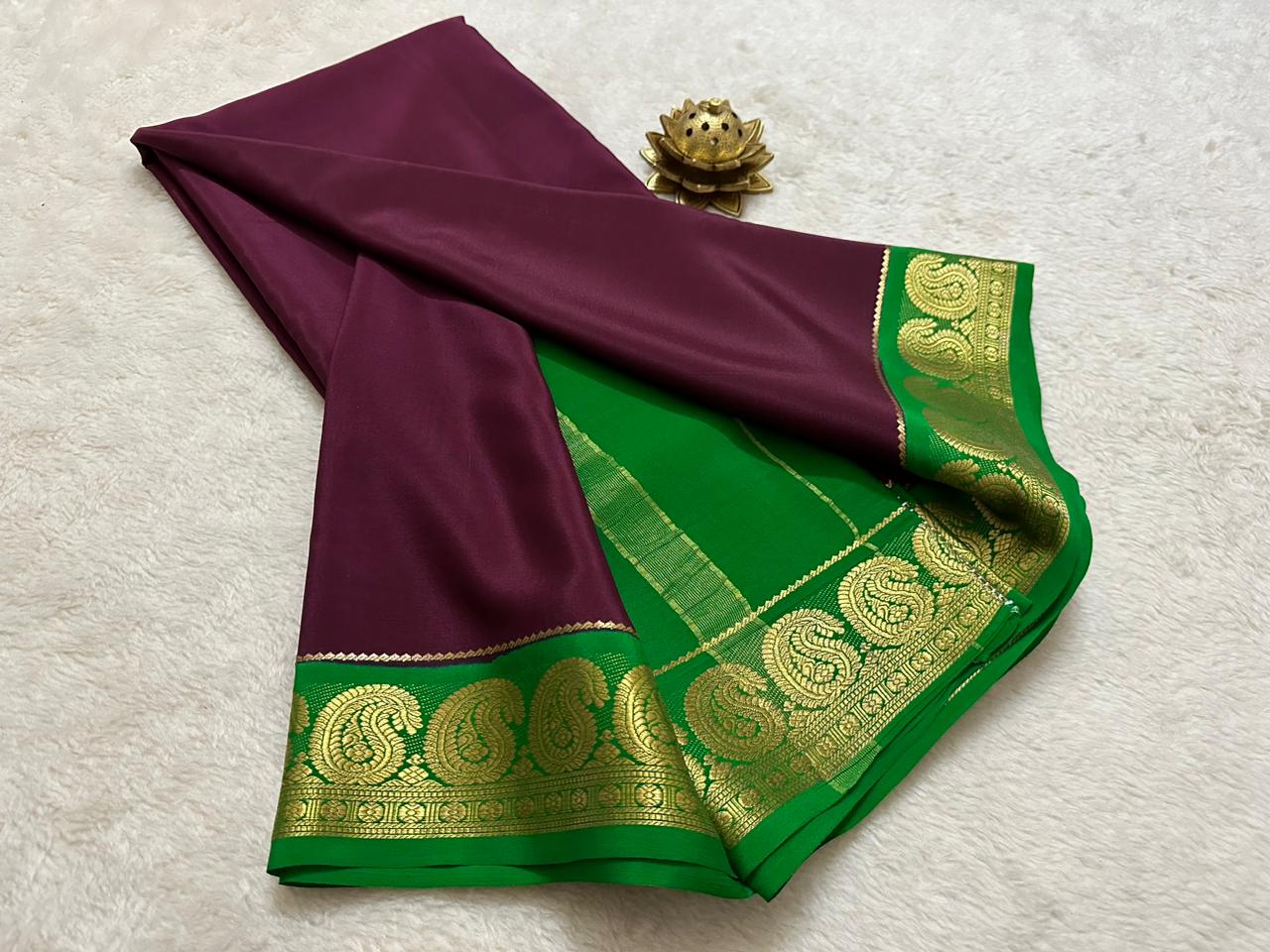 Mysore silk contrast budget friendly saree