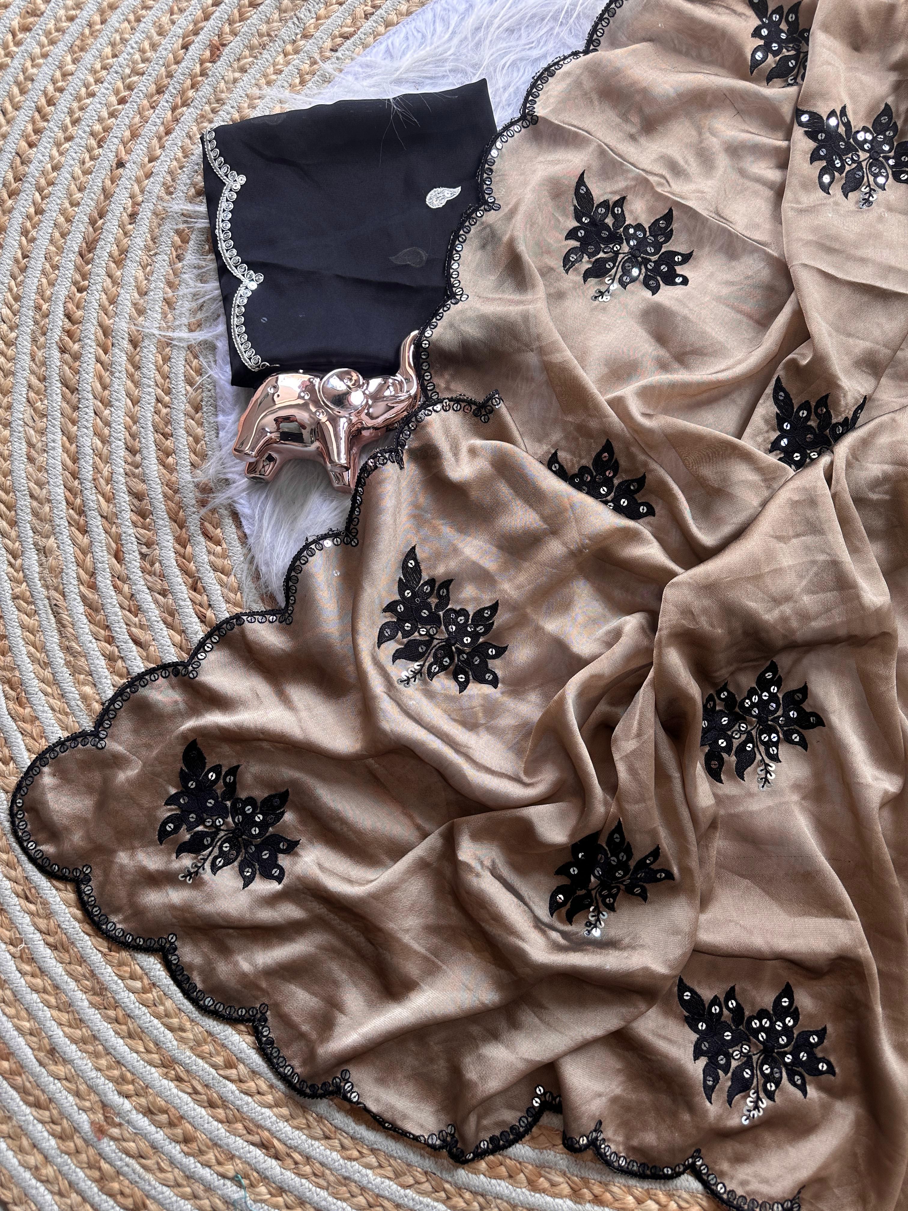 Rangoli silk saree embroidery buttis