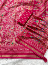 Kashmiri Print Soft Tussar Saree