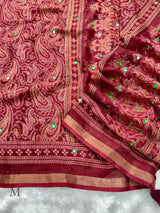 Kashmiri Print Soft Tussar Saree