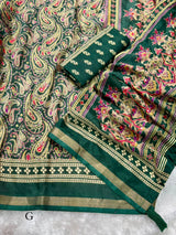 Kashmiri Print Soft Tussar Saree