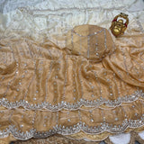 Space silk dual shade original beads work saree