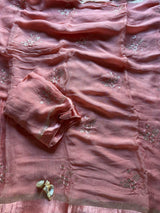 Viscose georgette flower buttis saree