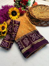 Moss Georgette Bandej Saree