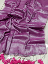 Raga tissue mul cotton saree
