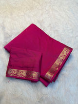 Viscose georgette soft fabric small zari boarder saree