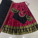 Semi kanjeevaram stype fully stitched half saree lehanga set