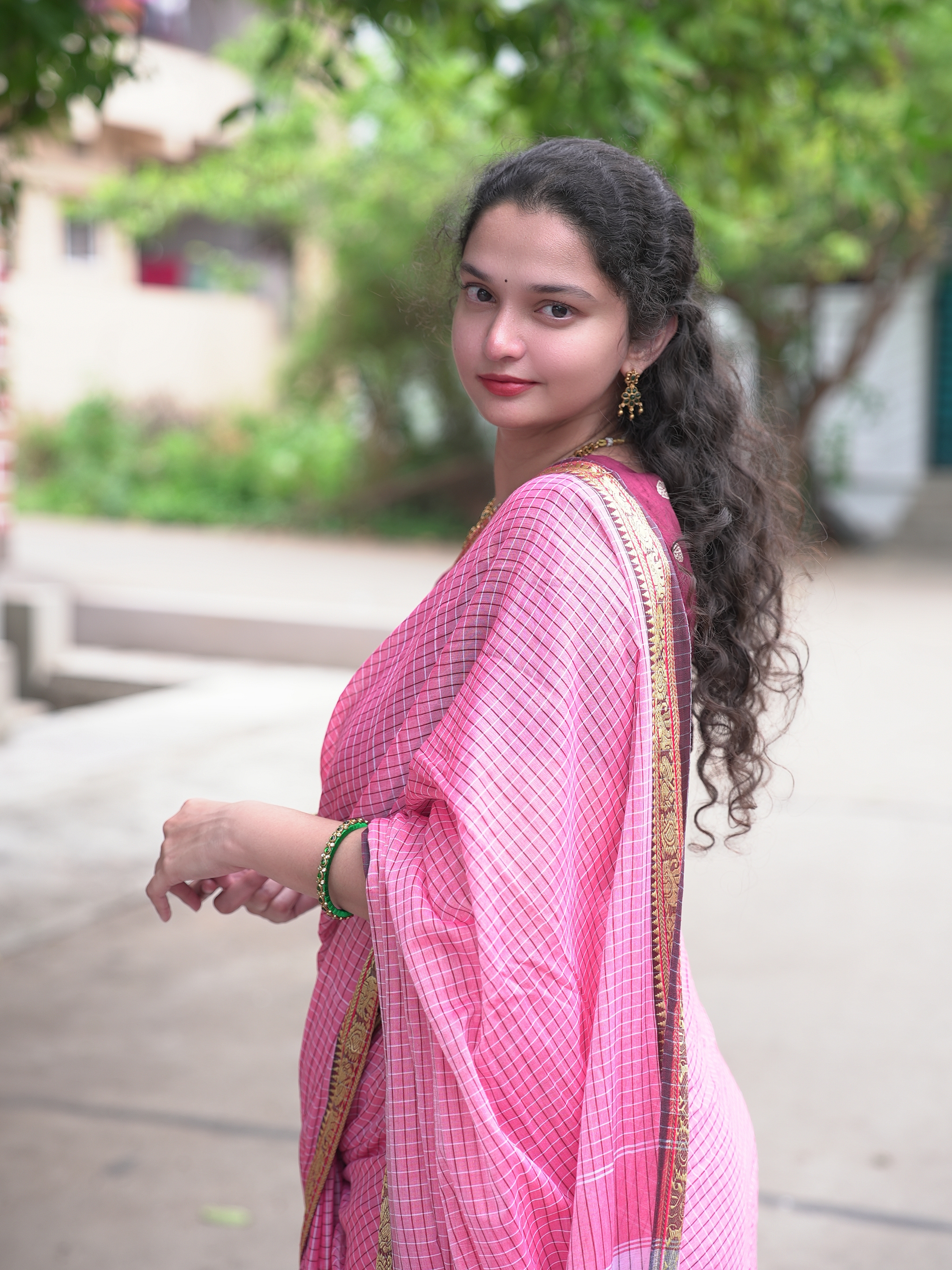 Narayanpeta samantha inspired checks saree