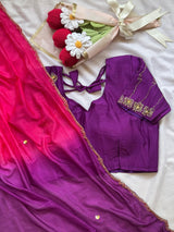 Kajal agarwal inspired chinnon 2 shade saree