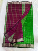 Managalagiri kanchi borader checks saree
