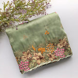 Tissue embroidery premium saree