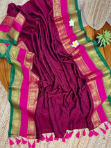 Mul cotton 120 courier zari boarder saree