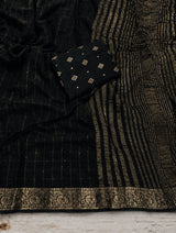 Viscose georgette checks pattern sarees