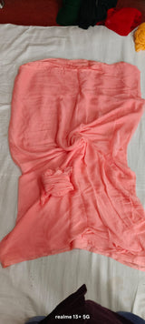 Plain single shade chiffon saree