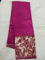 Mangalagiri silk handloom kalamkari gap boarder saree