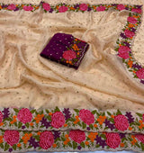 Fancy moss silk georgette soft saree