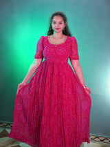 Bandini printed customised boutique long frocks with maggam work