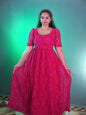 Bandini printed customised boutique long frocks with maggam work