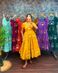 Chanderi floral embroidery maxi frocks for women