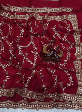 Space silk sequence work saree