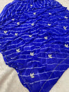 Chiffon lehriya leaf buttis handwork saree