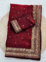 Space silk sequence party wear saree