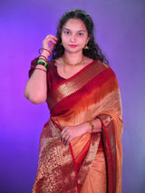 Kanjivaram style chinnon crepe silk saree