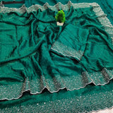 Space silk Diamond work saree