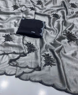Rangoli silk saree embroidery buttis