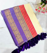 Mul cotton 120 courier zari boarder saree