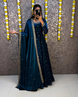 Space silk 2pc fully stitched anarkali set