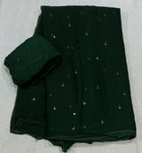 Chiffon mirror work saree