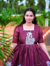 Kota fabric kalamkari frocks