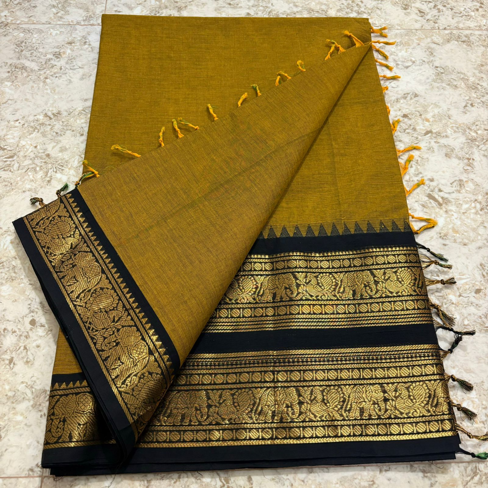 Chettinadu Pure Cotton kanchi zari Saree