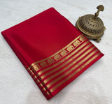 Semi Mysore silk budget range peacock boarder saree