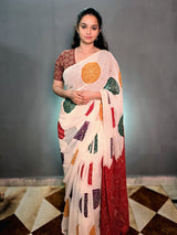 Georgette bandhini saree