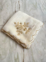 Pure chiffon and organza handwork saree